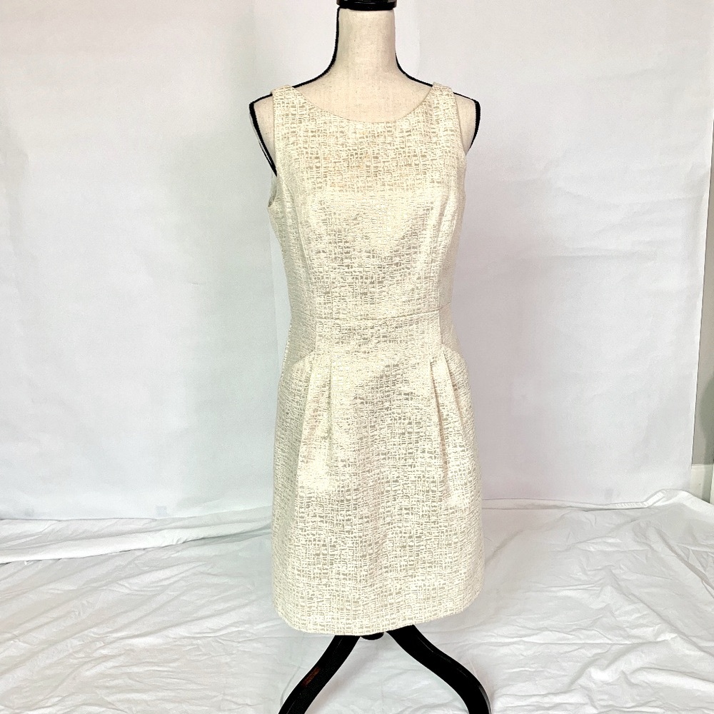 Dalia Gold and Cream cocktail Sleeveless Dress